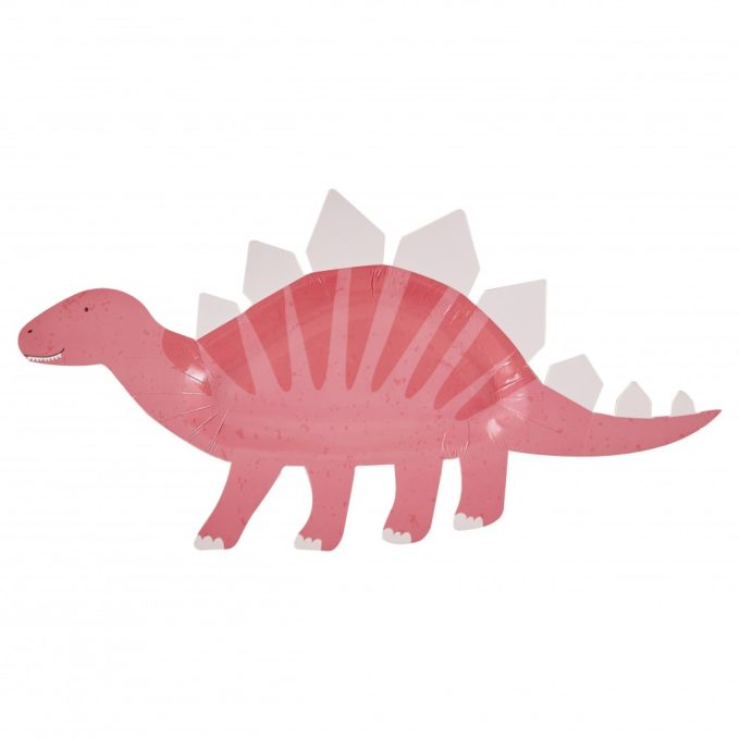 Rózsaszín dinós papírtányér