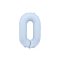 Party Deco 0-ás számú fólia lufi, 86 cm, világoskék