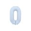Party Deco 0-ás számú fólia lufi, 86 cm, világoskék