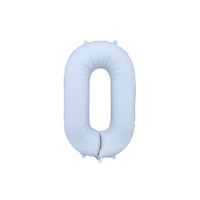 0-ás számú fólia lufi, 86 cm, világoskék - PartyDeco
