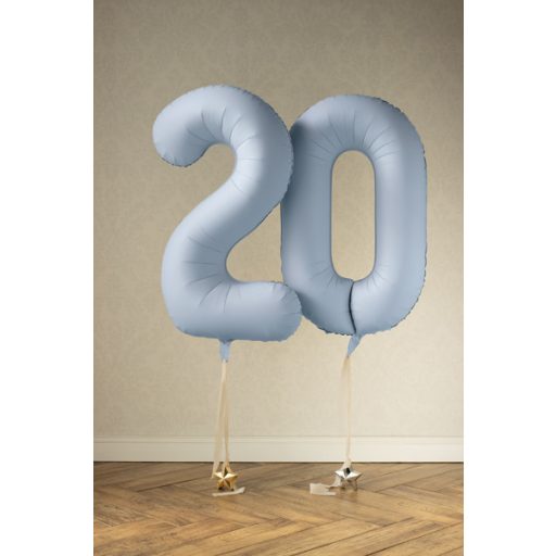 Party Deco 0-ás számú fólia lufi, 86 cm, világoskék