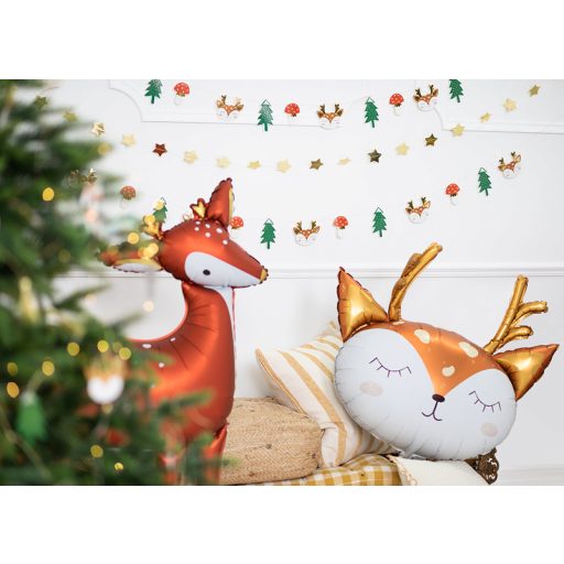 Szarvas fólia lufi 73x64cm - PartyDeco