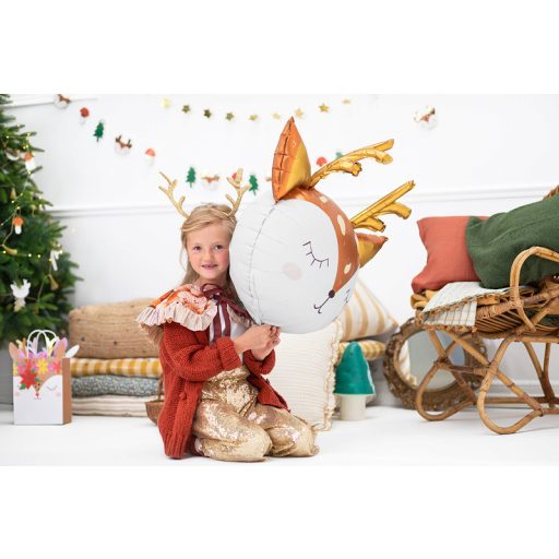 Szarvas fólia lufi 73x64cm - PartyDeco