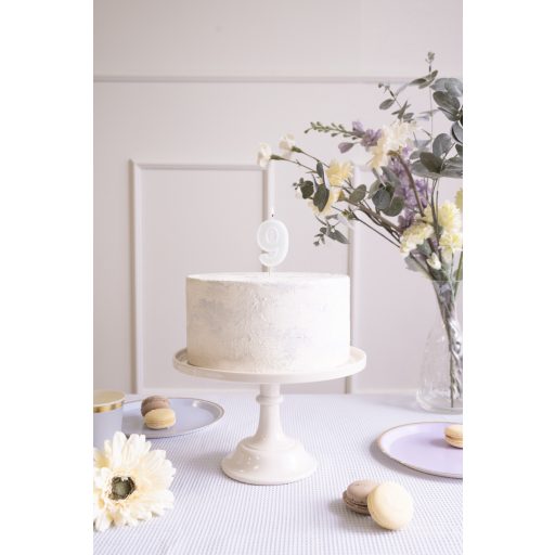 Party Deco Születésnapi gyertya, 9-es számú, világos menta, 6 cm