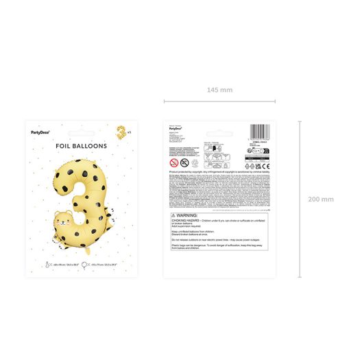 Party Deco 3-as számú fólia lufi - Gepárd