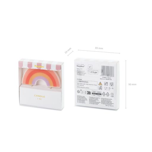 Party Deco Születésnapi gyertya Szivárvány 4,5 cm