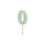 Party Deco 0 számú születésnapi gyertya, zöld, 6 cm