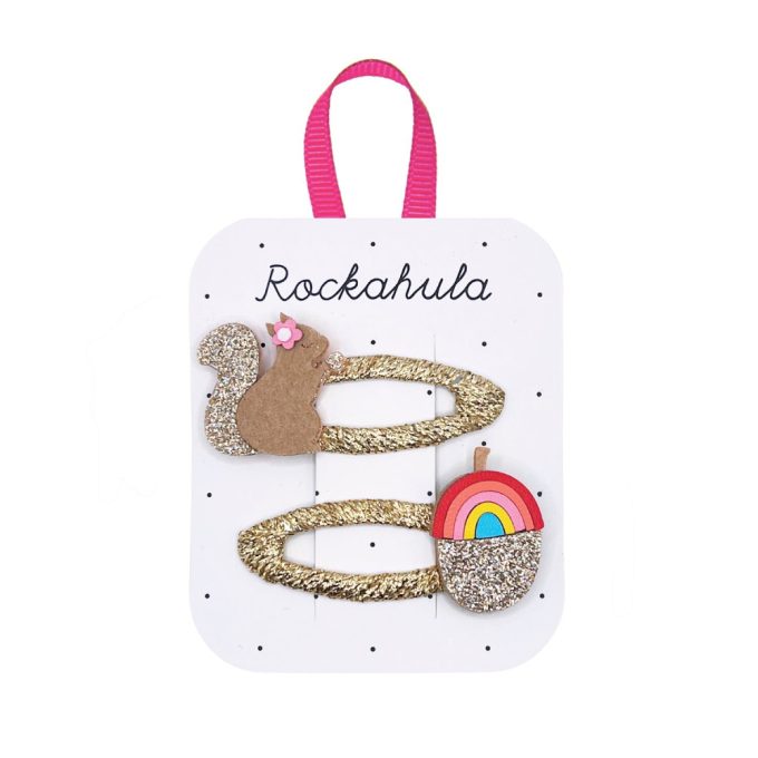 Rockahula Kids - Mókus és szivárvány makk hajcsatok 2db