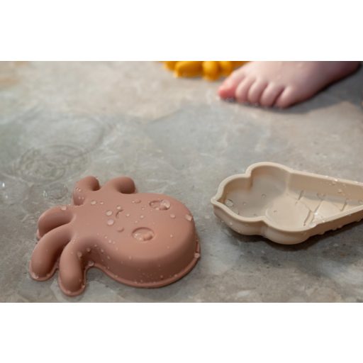 Filibabba Szilikon homokozó játékok 5 db - meleg színek