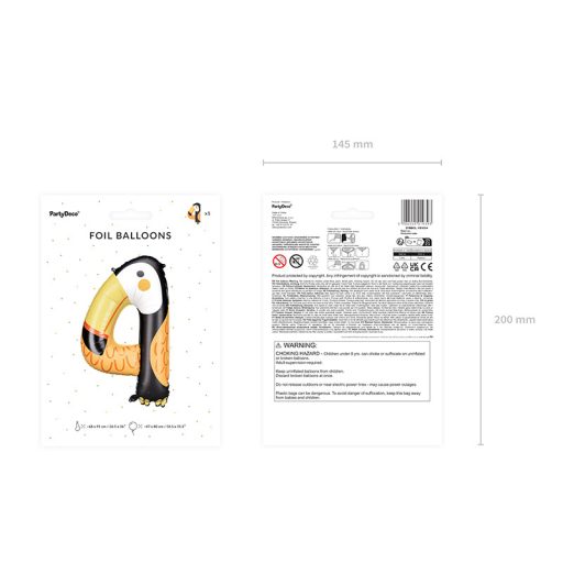 Party Deco 4-es számú fólia lufi - Tukan