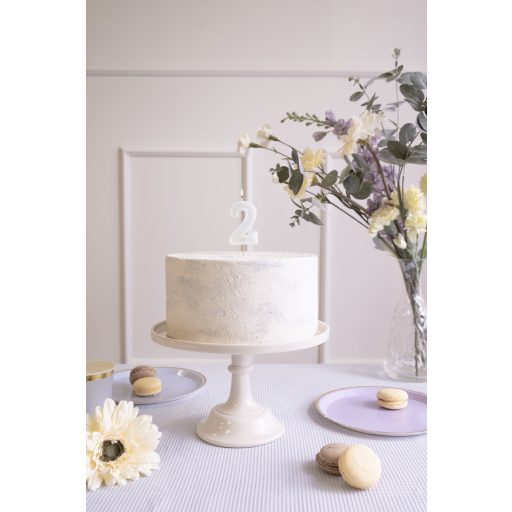 Party Deco Születésnapi gyertya, 2-es számú, világos menta, 6 cm