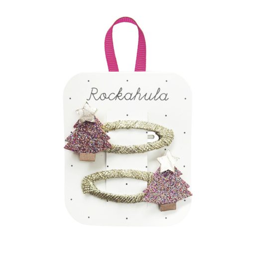 Rockahula Kids Jolly Glitter Karácsonyfa hajcsat 2 db