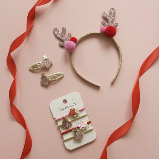 Rockahula Kids Jolly Glitter Karácsonyfa hajcsat 2 db