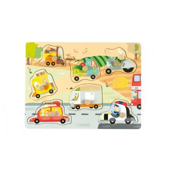 Andreu Toys Formabeillesztő fa puzzle - Járművek
