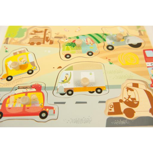 Andreu Toys Formabeillesztő fa puzzle - Járművek