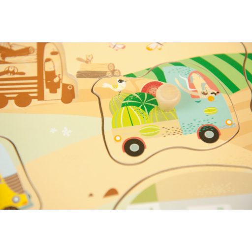 Andreu Toys Formabeillesztő fa puzzle - Járművek