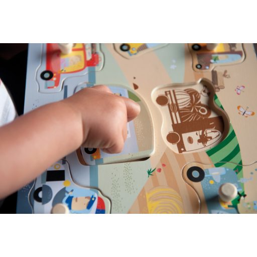 Andreu Toys Formabeillesztő fa puzzle - Járművek
