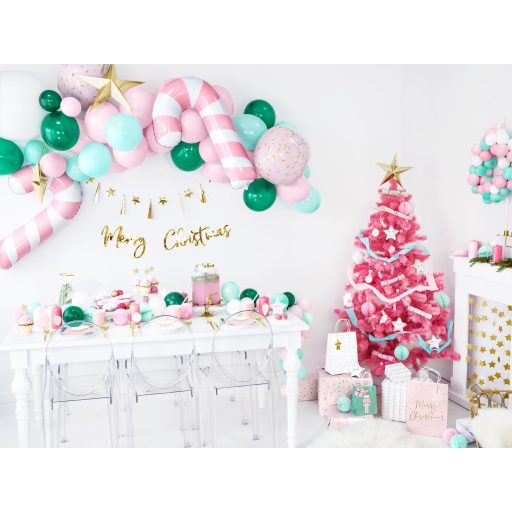 Party Deco Fólia lufi Candy cane - rózsaszín