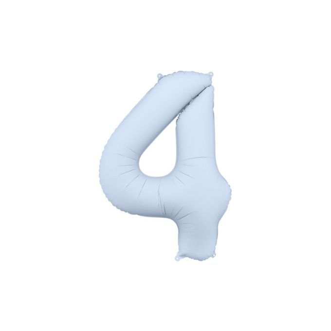 4-es számú fólia lufi, 86 cm, világoskék - PartyDeco