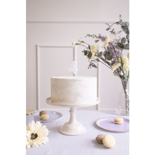 Party Deco Születésnapi gyertya, 4-es számú, világos menta, 6 cm