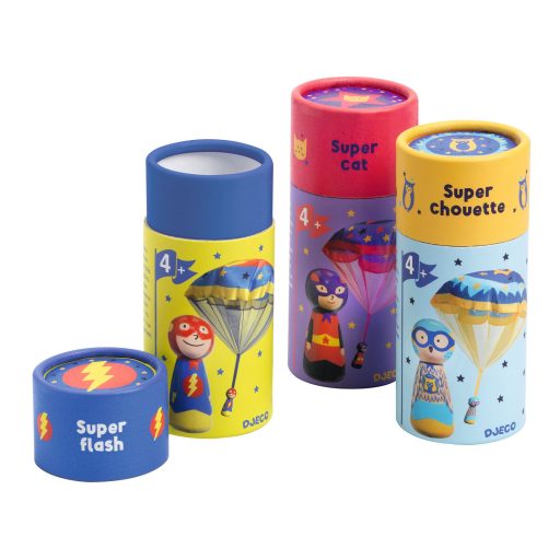 Djeco Ügyességi játék - Ejtőernyős hősök Sárga - Szuper bagoly