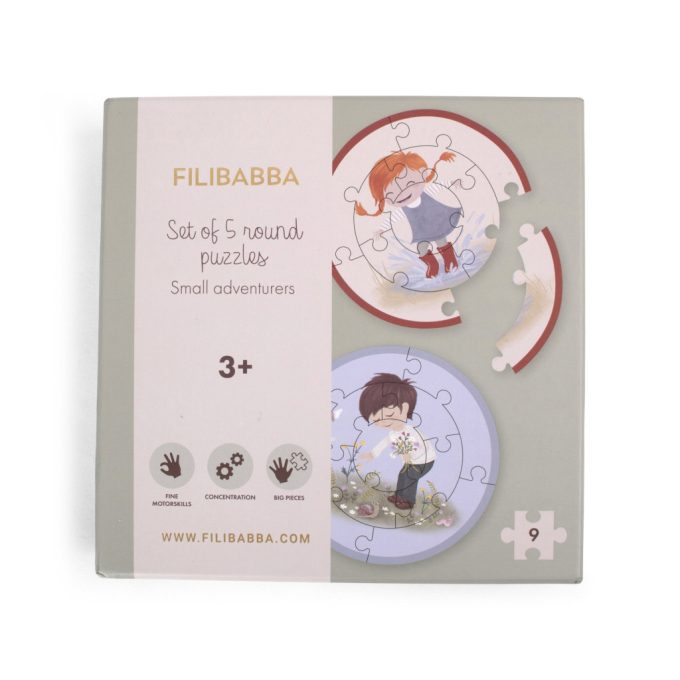 Filibabba 5 db kerek puzzle készlet - Kis kalandorok