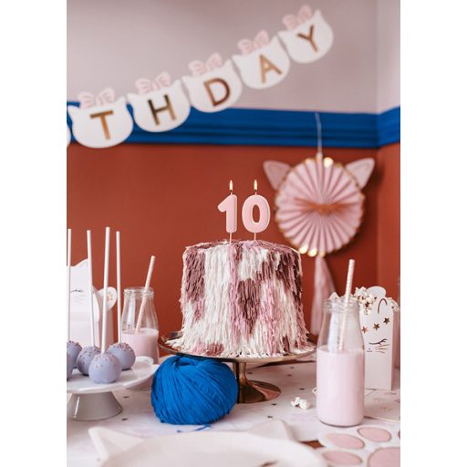 Party Deco Születésnapi szám gyertya 0 - 5,5 cm - világos rózsaszín