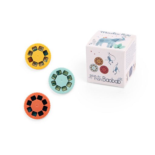 Moulin Roty Diavetítő lámpák - A majomkenyérfa alatt mesevetítő korongok (3 db)