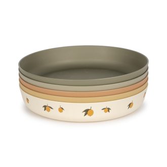   Konges Slojd 5 db-os lapos tál készlet - Citrom mintás mix