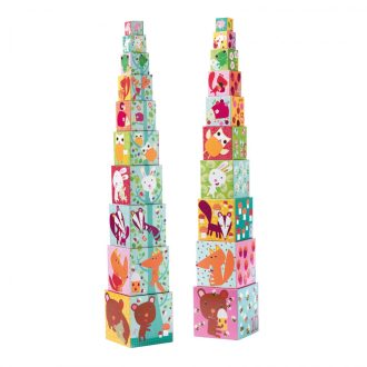 Djeco Toronyépítő kocka - Erdei állatok
