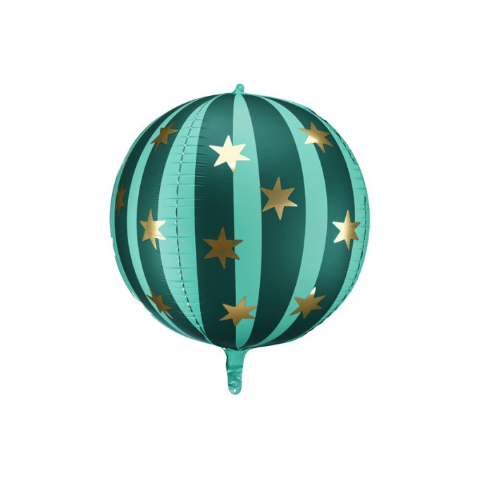Fólia lufi Csillagos gömb 75 cm, zöld - PartyDeco