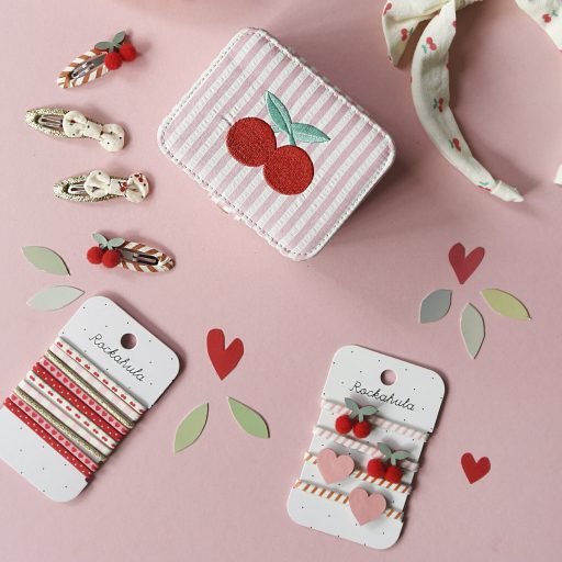 Rockahula Kids Csíkos cseresznye hajgumik 4 db