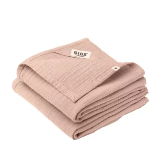 Bibs Muslin Cloth 2-pack Blush 70x70 cm púderrózsaszín biopamut muszlin textilpelenka szett