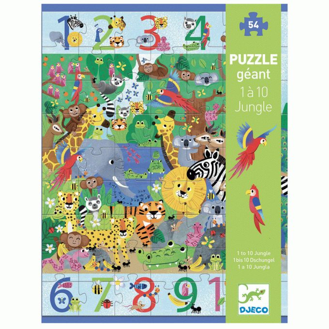 Djeco Megfigyeltető puzzle - Dzsungelben 1-10-ig 54 db-os