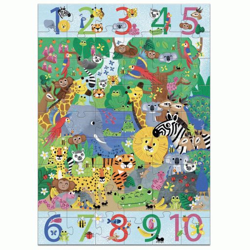 Djeco Megfigyeltető puzzle - Dzsungelben 1-10-ig 54 db-os
