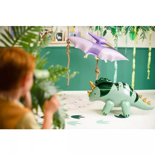 Party Deco Fólialufi Triceratops léggömb - zöld