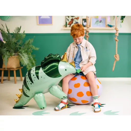 Party Deco Fólialufi Triceratops léggömb - zöld