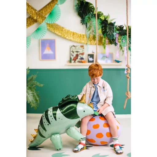 Party Deco Fólialufi Triceratops léggömb - zöld