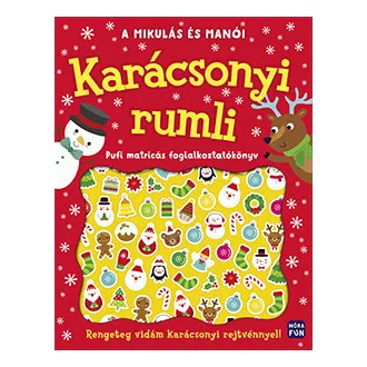 Móra Matricás Foglalkoztató Füzet A Mikulás és Manói Karácsonyi Rumli pufi matricás könyv