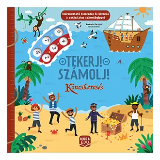Tekerj Számolj Kincskeresés interaktív matematikai fejlesztőkönyv beépített számológéppel gyerekeknek
