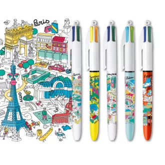 OMY x BIC Világvárosok mintás 4 színes golyóstoll készlet 5 db