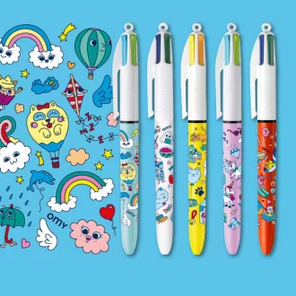 OMY x BIC Kawaii mintás 4 színes golyóstoll készlet 5 db