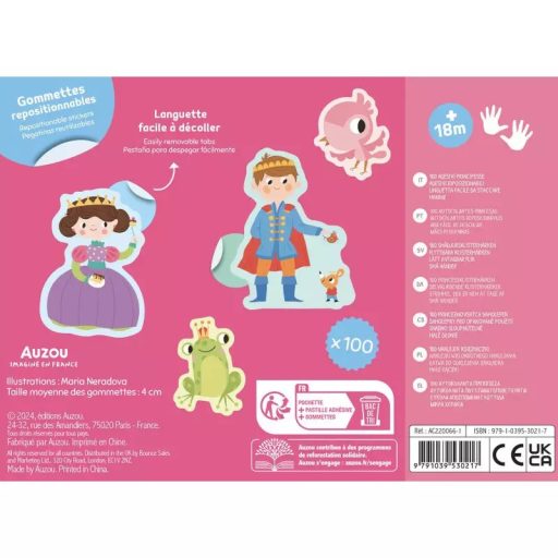 Auzou 100 db-os matrica készlet, Hercegnők