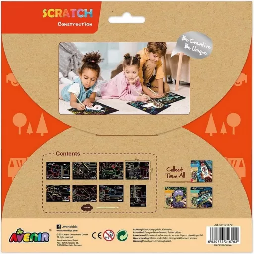 Avenir Kids Scratch Construction 8 darabos építkezés karckép készlet