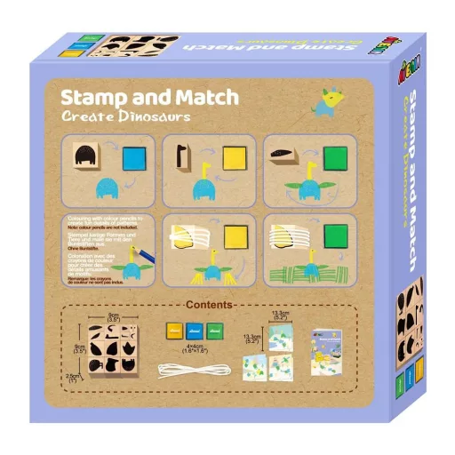 Avenir Kids Stamp and Match Dinosaurs dinós nyomda készlet képekkel