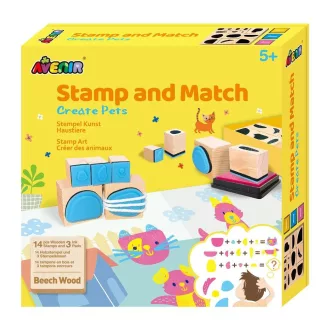 Avenir Kids Stamp and Match Pets háziállatok nyomda készlet képekkel