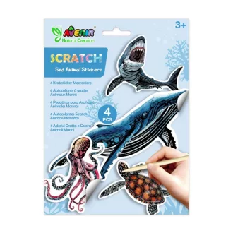Avenir Kids Natural Creation Scratch Stickers Sea Life tengeri élőlények karckép matricakészlet