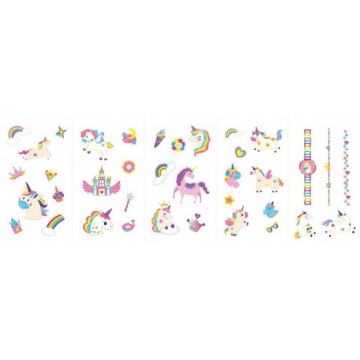 Avenir Tetováló és körömmatrica készlet, Unikornisok