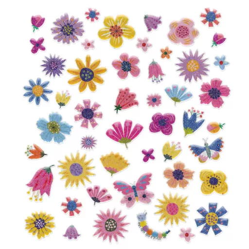 Avenir Kids 3D Puffy Stickers Magical Garden 50 darabos csillogós pufi matricakészlet