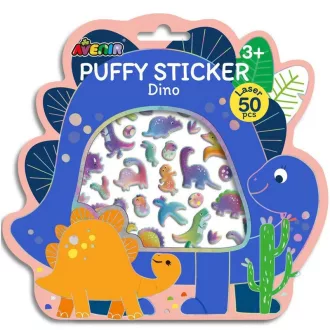 Avenir Kids 3D Puffy Stickers Dinosaurs 50 darabos fényes dinoszauruszos pufi matricakészlet
